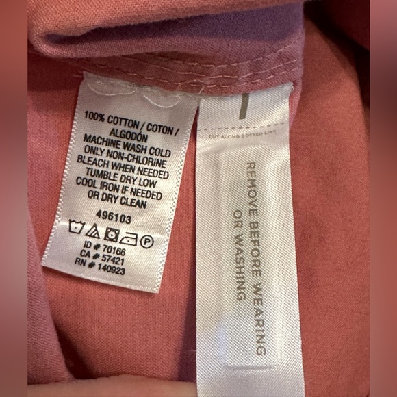 Loft Cotton Pink Button Down Utility Jacket Military Style Size Small No Belt - Picture 5 of 5